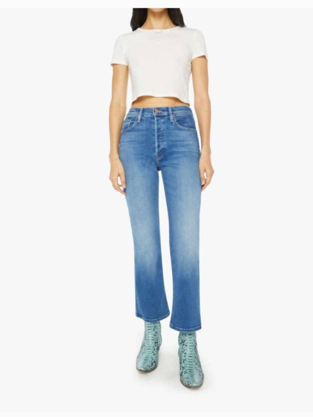 MOTHER The Tripper Ankle Jeans 25 Work Hard Play Hard High Rise Stretch De